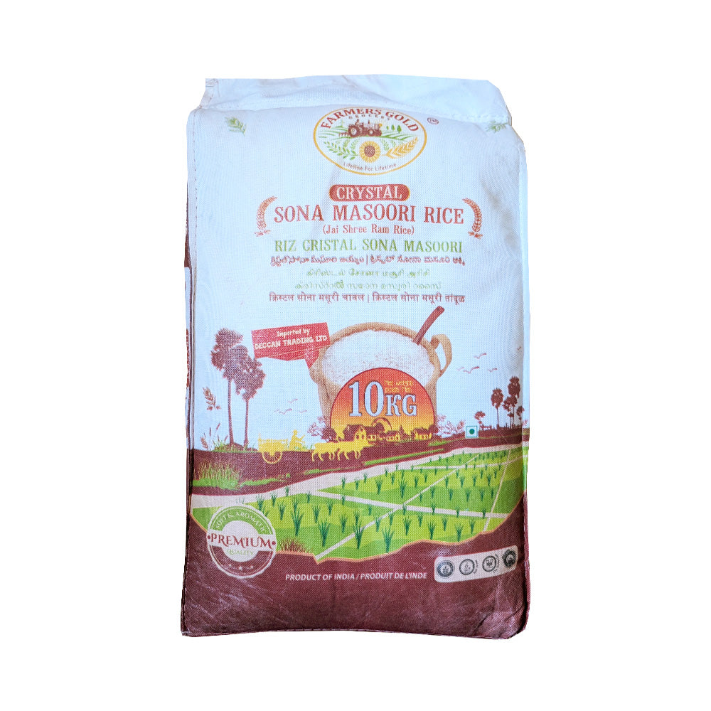 Farmers Gold Crystal Sona Masoori Rice - 10kg | Rices | Bazaar Foods