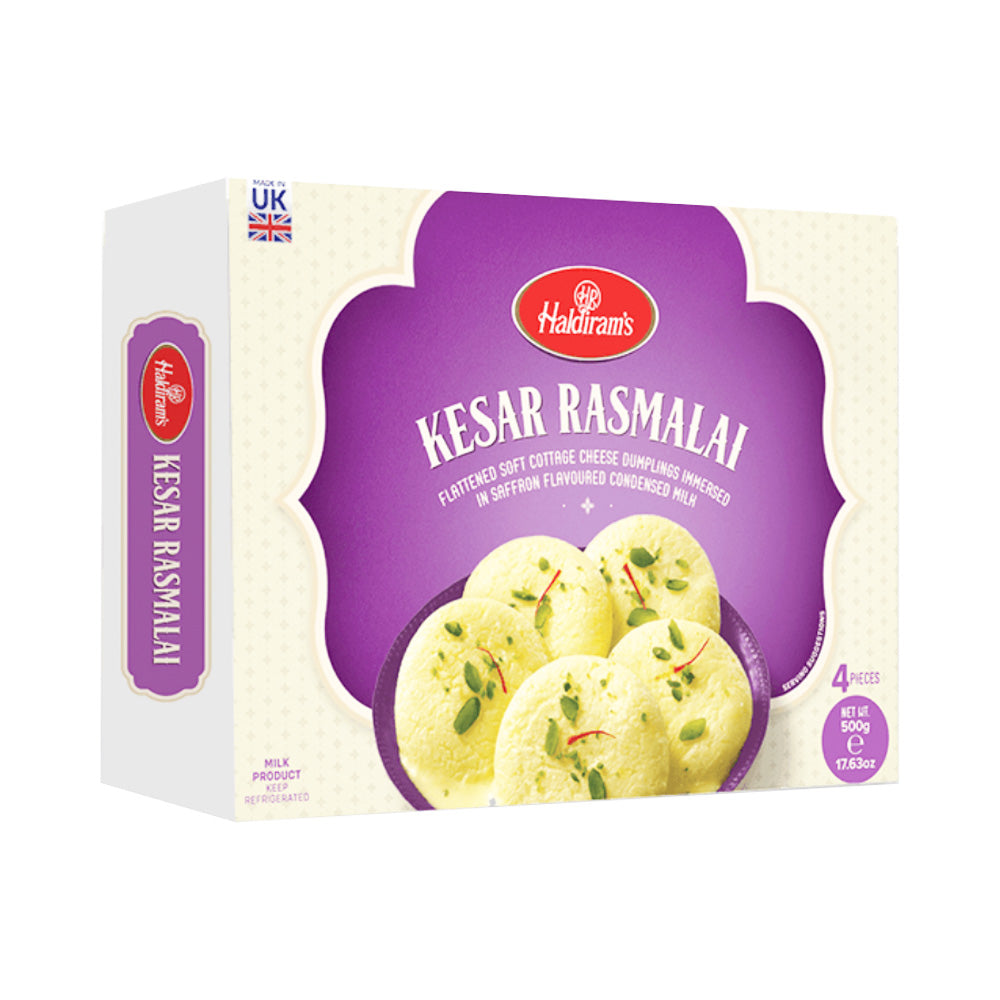 Deep Kesar Rasmalai Haldirams Kesar Rasmalai - 4pcs | Chilled Foods | Bazaar Foods