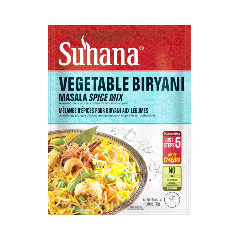 Suhana Vegetable Biryani Spice Mix 50g Instant Mixes Bazaar Foods suhana-vegetable-biryani-spice-mix-50g-instant-mixes-bazaar-foods